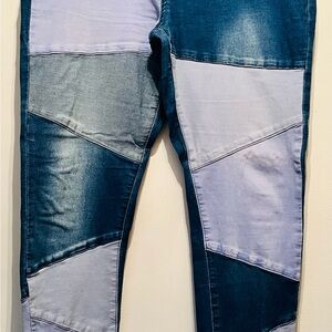 Patchwork Fashion Denim Jeans - Women’s Size XLarge (16-18) - Super Stretchy!
